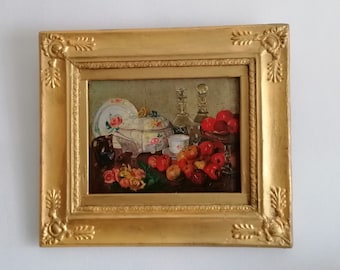 Still life oilpainting unidentified artist - Free shipping included