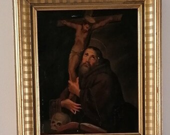 Religious oilpainting, likely Portugal or Spain  - Free shipping included