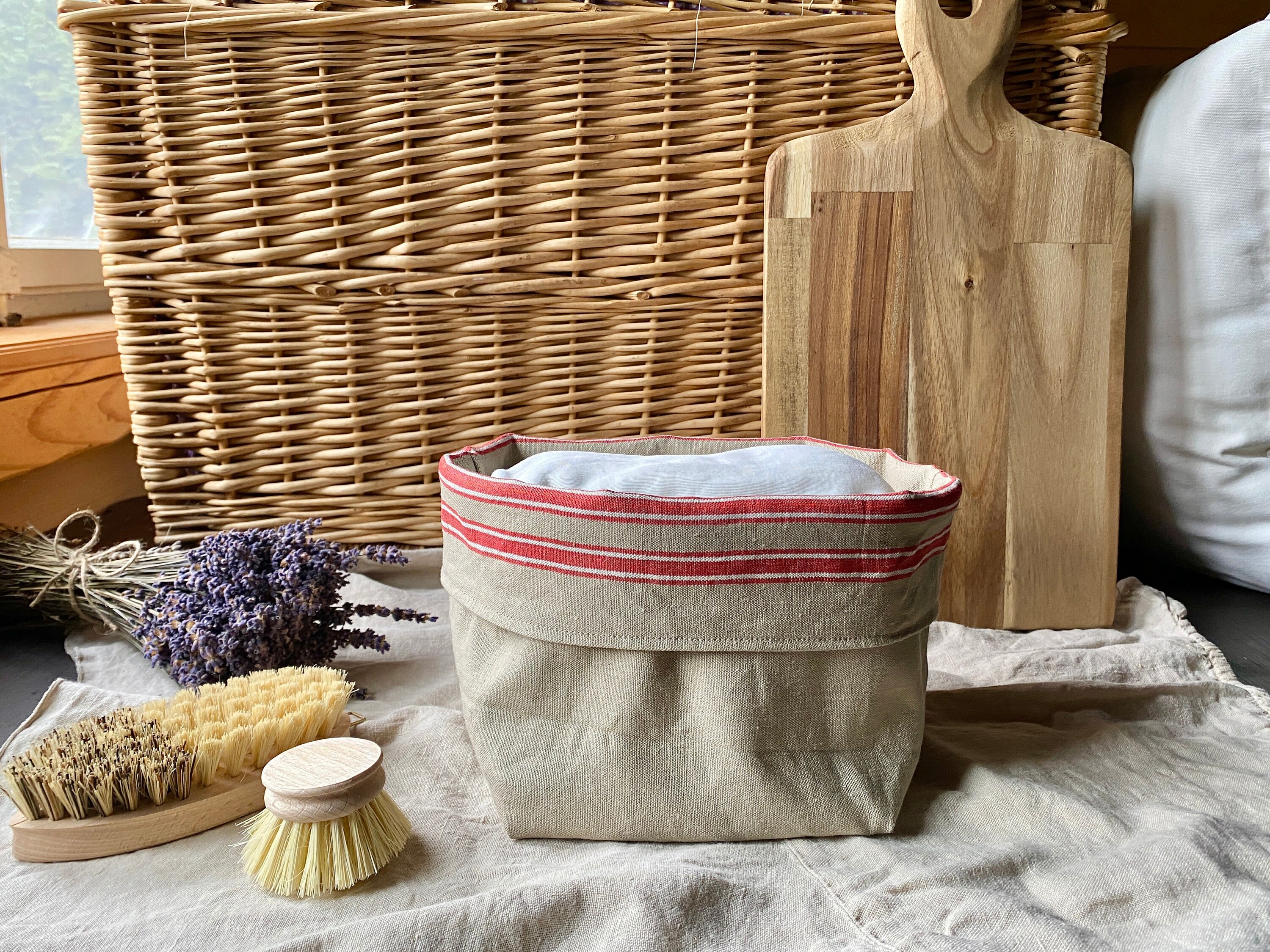 Utensilo storage fabric basket fabric basket country house storage linen country house gift practical utensilo bathroom storage basket kitchen