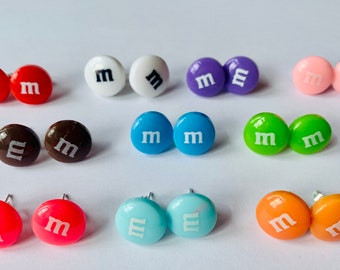 m&m's earrings Candy sweet stud earrings
