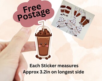 9 Cute coffee lover sticker set.