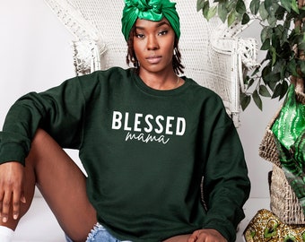 Sweat-shirt à slogan Blessed mama pour mamans et mères