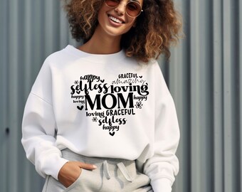 Mom Heart Design Sweatshirt voor moeders / Moederdagcadeau