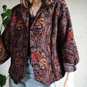 Vintage gewebter Blazer Bunt Boho Blazer L Bild 9