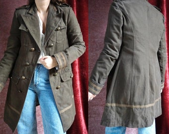 Vintage Cotton trench coat - 80s raincoat - Boho - M