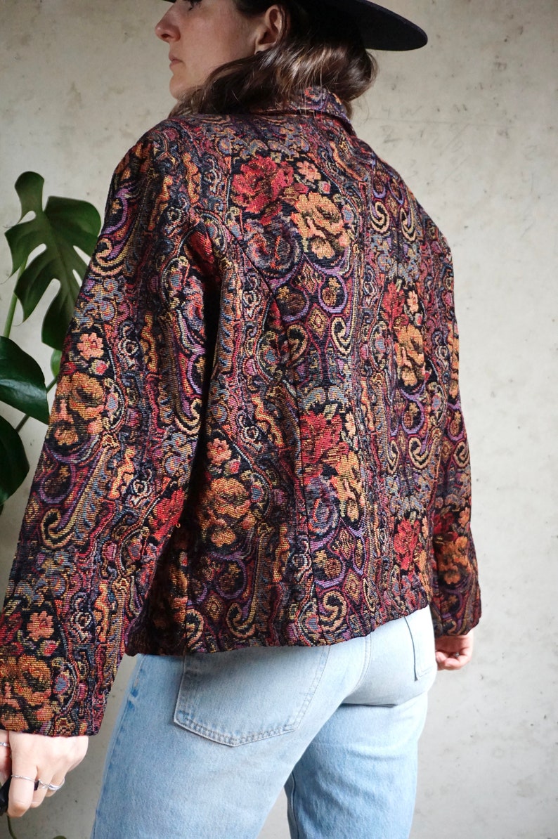 Vintage gewebter Blazer Bunt Boho Blazer L Bild 6