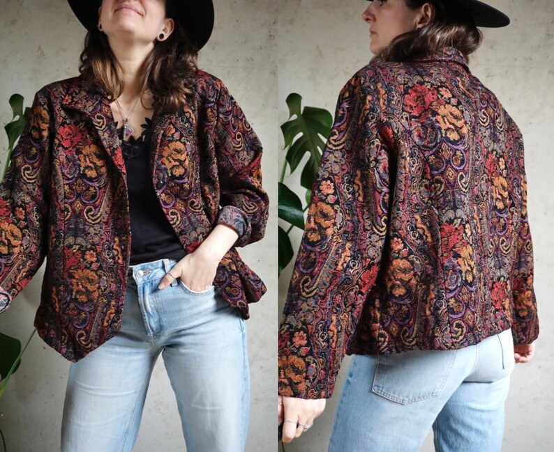 Vintage gewebter Blazer Bunt Boho Blazer L Bild 1