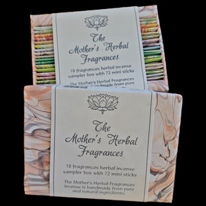 Mother&#39;s Herbal Fragrances - 18 Frg. Mini Sampler Incense Sticks