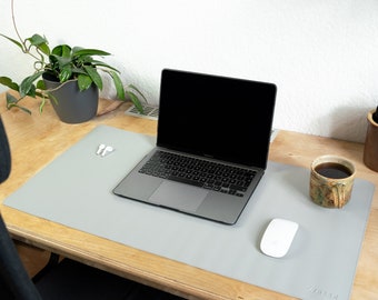 almohadilla de escritorio de cuero grande /personalizable/ impermeable | Tapete de escritorio para la oficina | Alfombrilla de ratón | base de corcho antideslizante | vegano