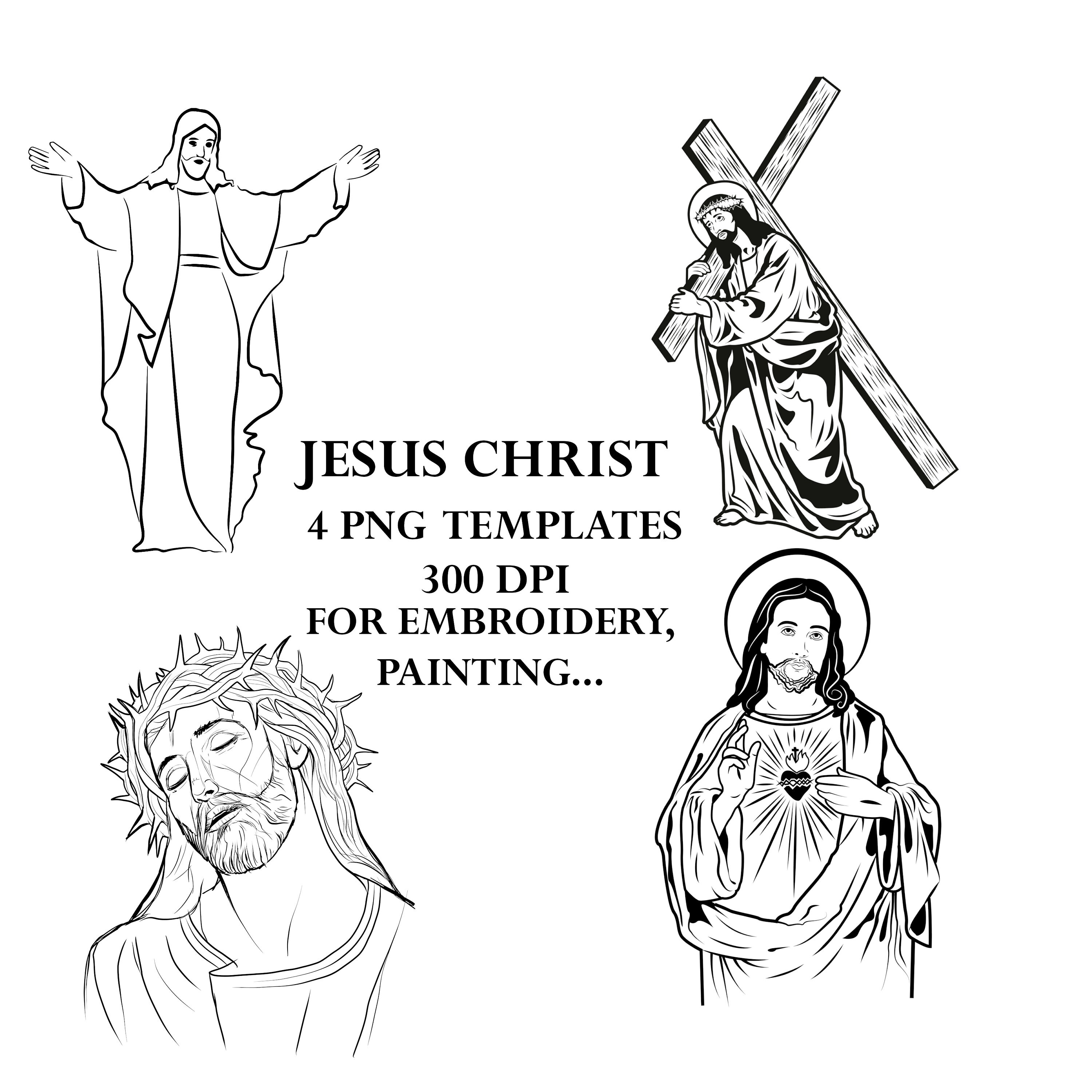 Buy Jesus Christ Printable Outline Hand Embroidery Template Jesus ...