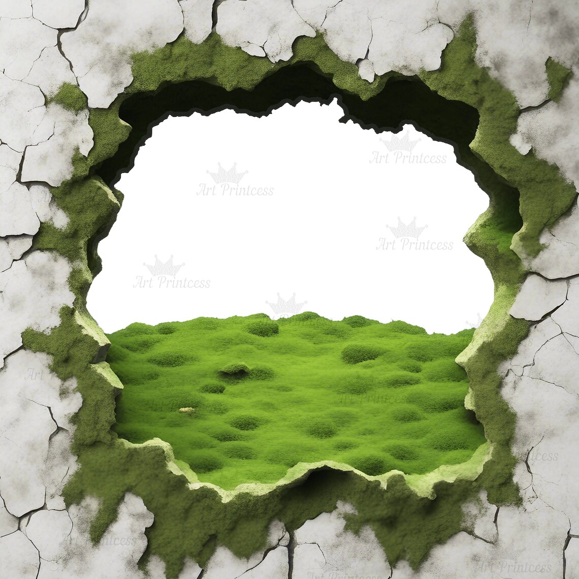 Grunge Wall Crack Hole 3d Effect Border Frame PNG Cracked Breakthrough ...