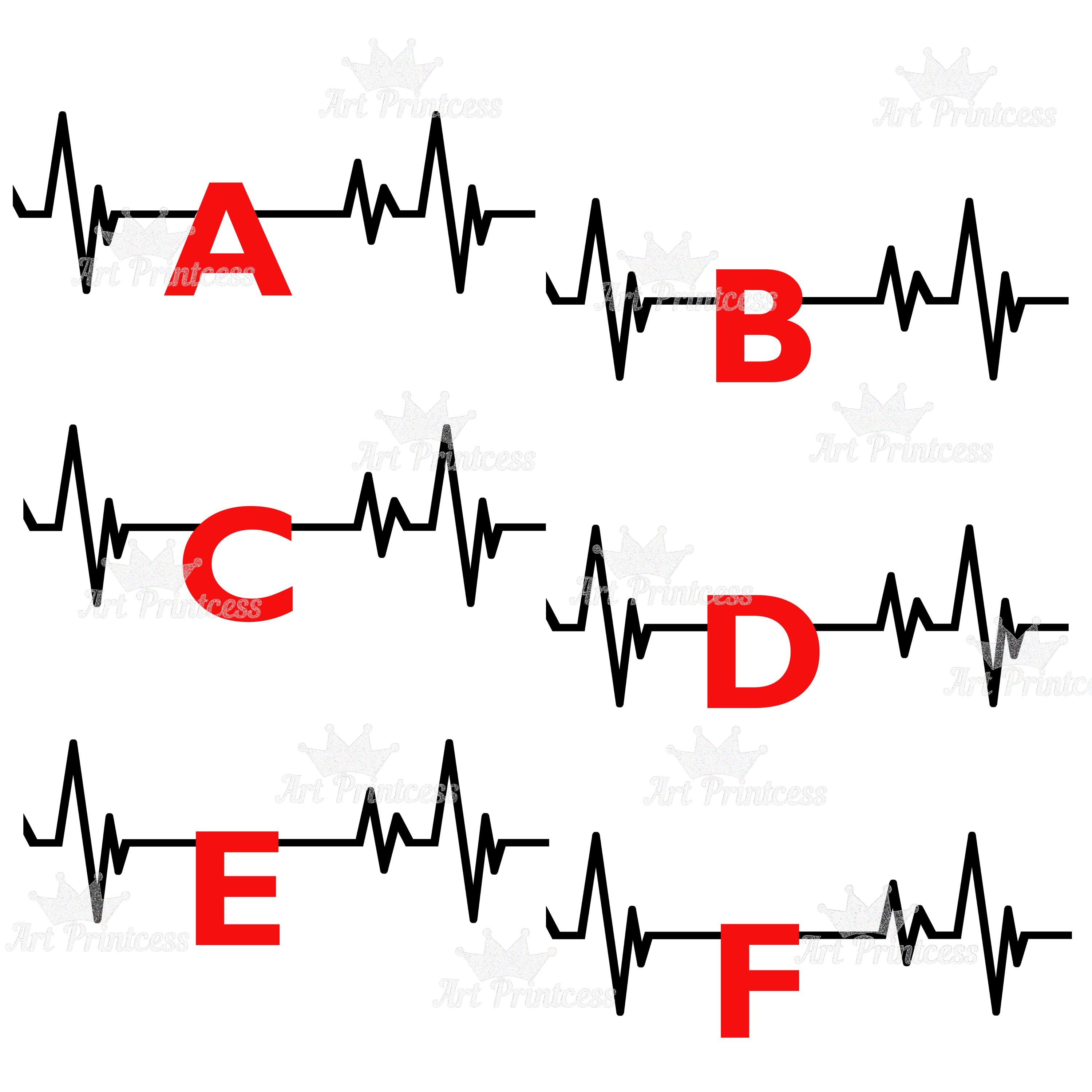 Heartbeat Alphabet PNG Clipart Personalizable Name EKG Letters Medical ...