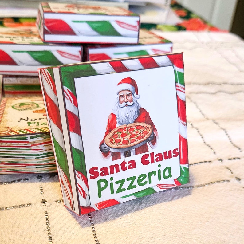 Mini Christmas Pizza Box Printable Template North Pole Mini Pizza Box