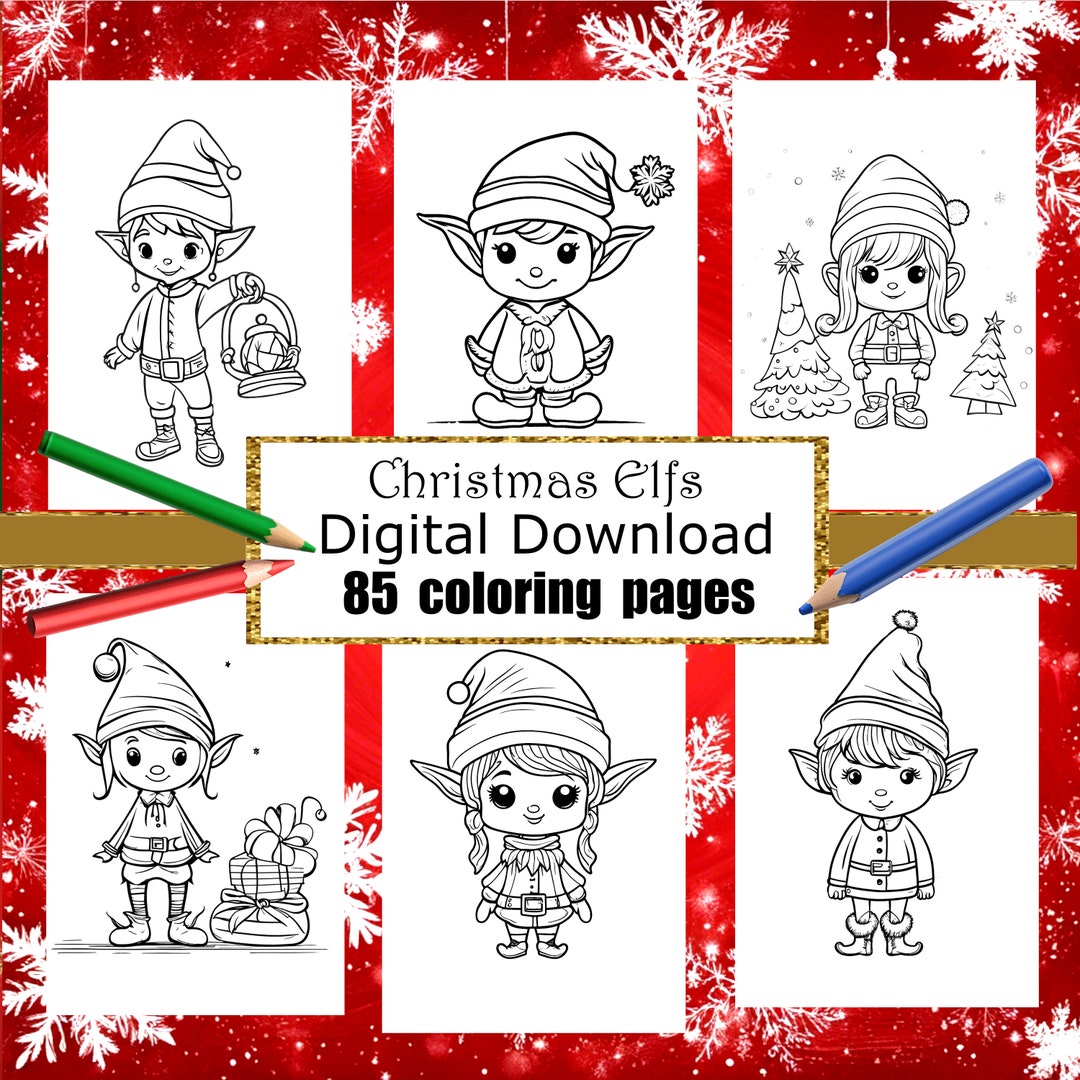 Christmas Elfs Coloring Pages for Kids Toddlers Preschoolers Toddlers ...