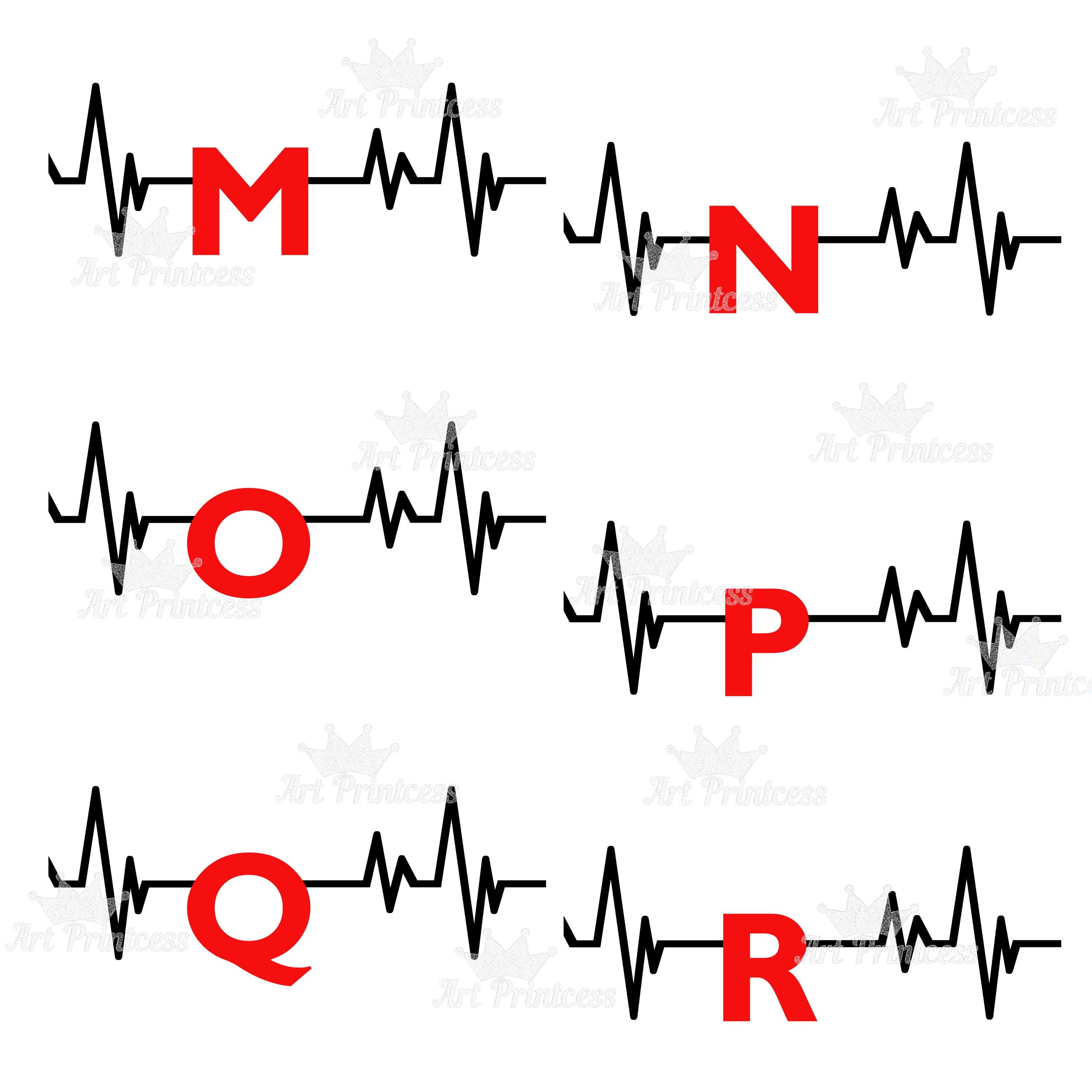 Heartbeat Alphabet PNG Clipart Personalizable Name EKG Letters Medical ...