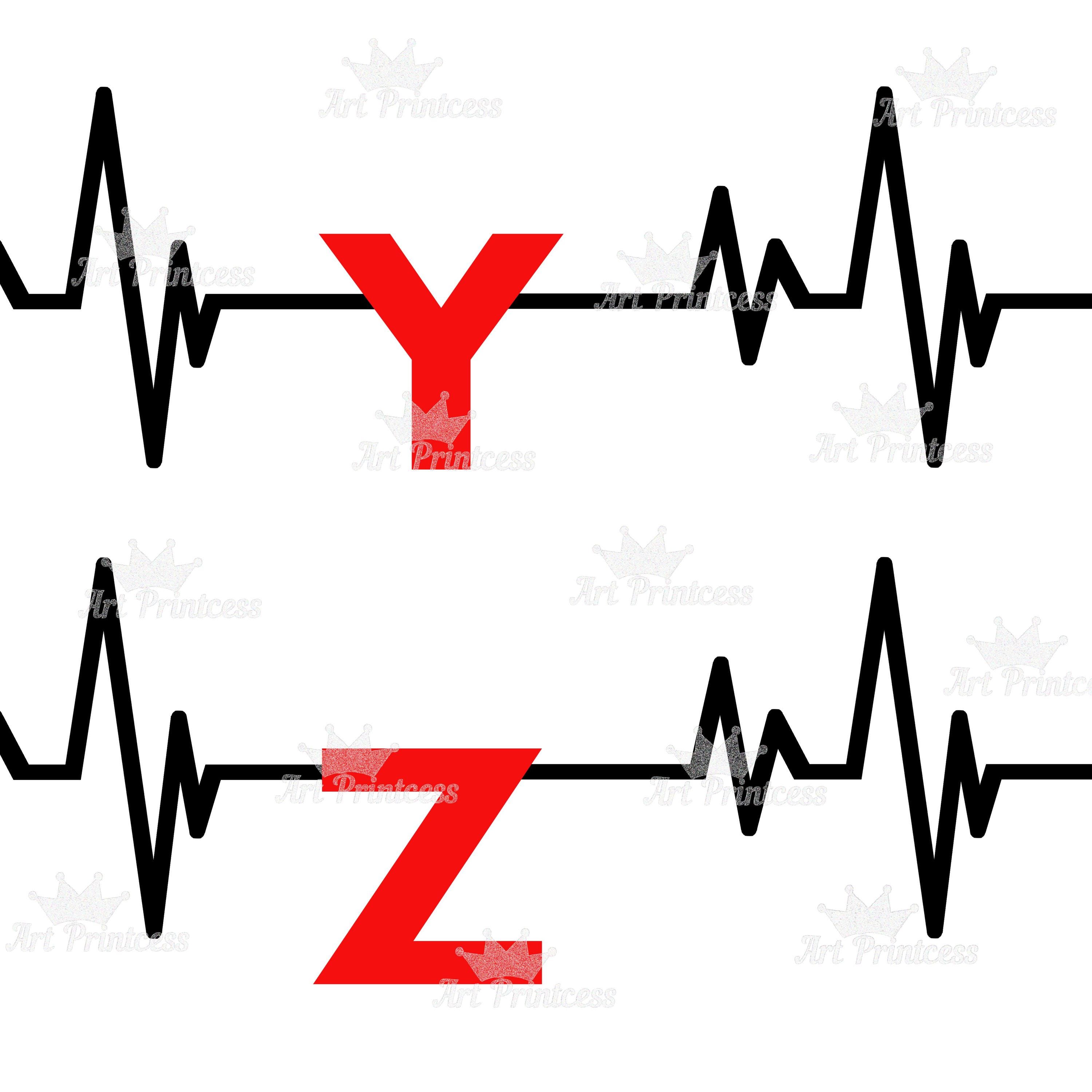 Heartbeat Alphabet PNG Clipart Personalizable Name EKG Letters Medical ...