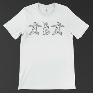 Geometric Yoga Bears T-Shirt, Yoga Bears Minimalist Graphic Tee, Fragmented Bears Doing Yoga Shirt