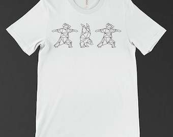 Geometric Yoga Bears T-Shirt, Yoga Bears Minimalist Graphic Tee, Fragmented Bears Doing Yoga Shirt