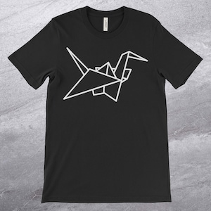 Origami Crane Graphic Tee, Folded Paper Design T-shirt, Origami Crane Shirt