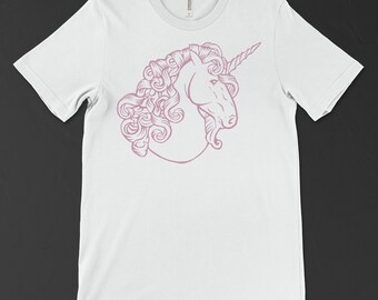 Camiseta de unicornio, camiseta gráfica de unicornio rosa, camiseta de unicornio