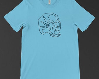 Geometric Skull Graphic Tee, Minimalist Skull T-Shirt, Fragmented Skull TShirt