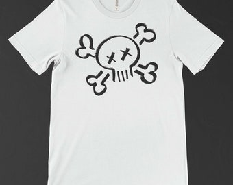 Grafisch T-shirt met schedelprint, T-shirt met doodskop