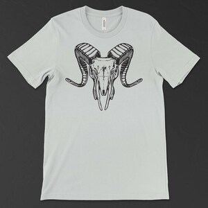 GOAT Skull T-Shirt, Horned Skull Graphic Tee, Skull with Horns Shirt