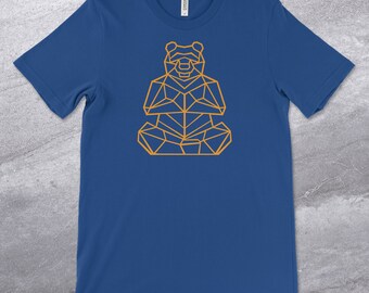 Yoga Bear Graphic Tee, Geometric Bear Unisex T-Shirt