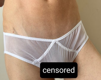 White Sheer Super Soft Femboy Panties Crossdresser Lingerie, Sissy Lingerie, Sheer panties for men, Panties for Sissy, Crossdresser Panties