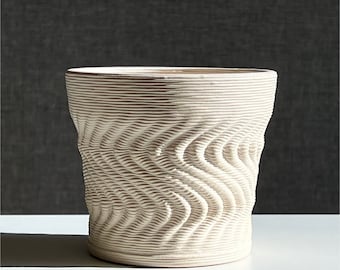 Vaso da fiori in ceramica 3D: decorazione moderna in ceramica, design geometrico, stampa 3D, regalo unico per interni