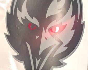 All Black Ravens Sticker (alternate) Reflective Red Eyes