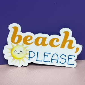 Plage, veuillez autocollant
