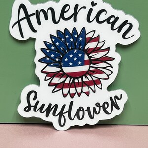 Tournesol américain. Joyeux 4 juillet - Sticker ou aimant