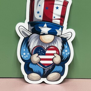 Gnome américain. Joyeux 4 juillet - Sticker ou aimant