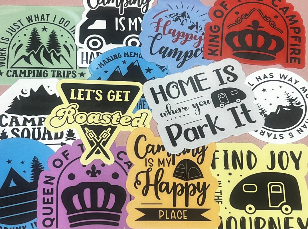 Camping Stickers Bundle Pack - Random Option - Etsy