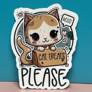 Autocollant pour gâteries pour chats.
