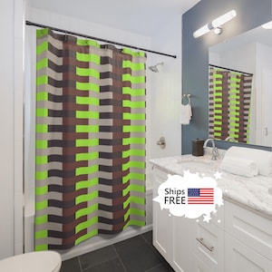 Geometric Shower Curtain CONFETTI lime