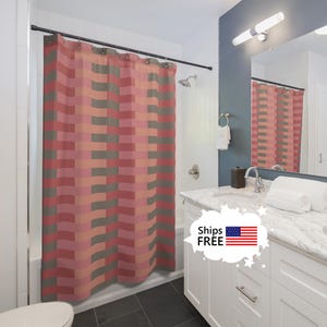 Geometric Shower Curtain AUTUMN gray