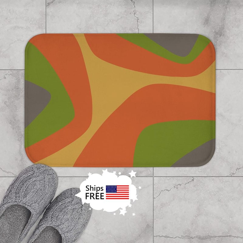Green Bath Mat Etsy
