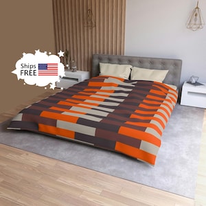 Geometric Duvet Cover CONFETTI orange
