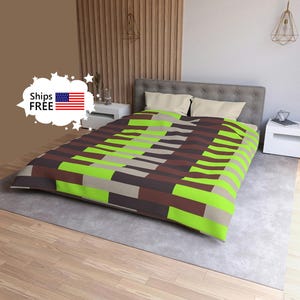 Geometric Duvet Cover CONFETTI lime