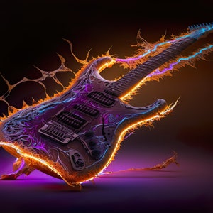 Guitar Skeleton Neon Colors for DIGITAL DOWNLOAD