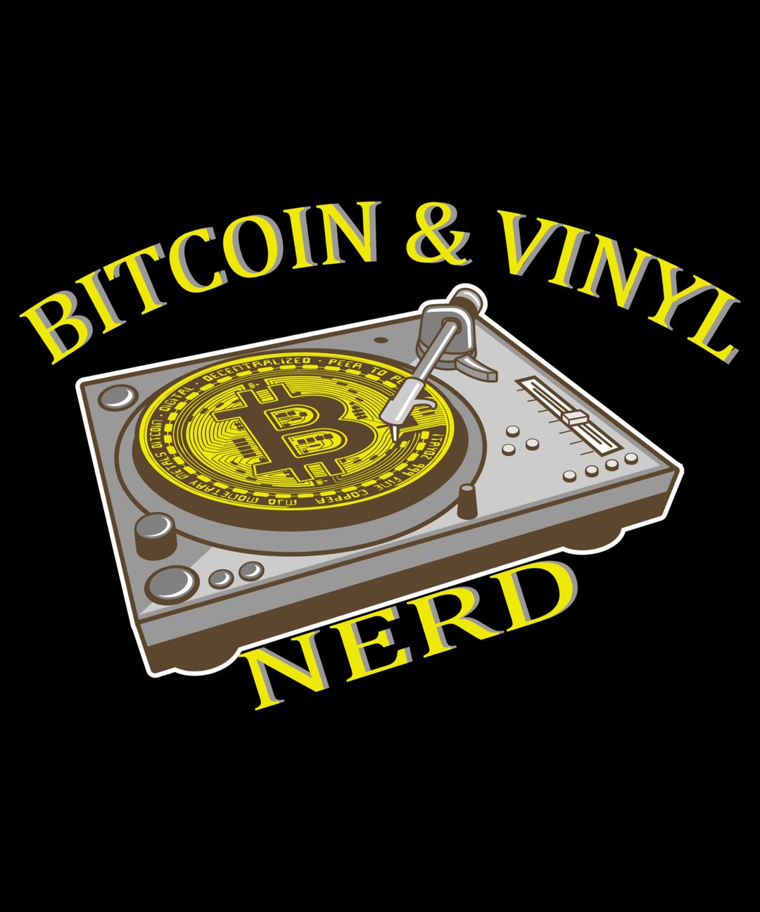 ビニールレコードとビットコイン暗号通貨のオタクのためのユニセックスオーガニックコットンTシャツ - Etsy 日本