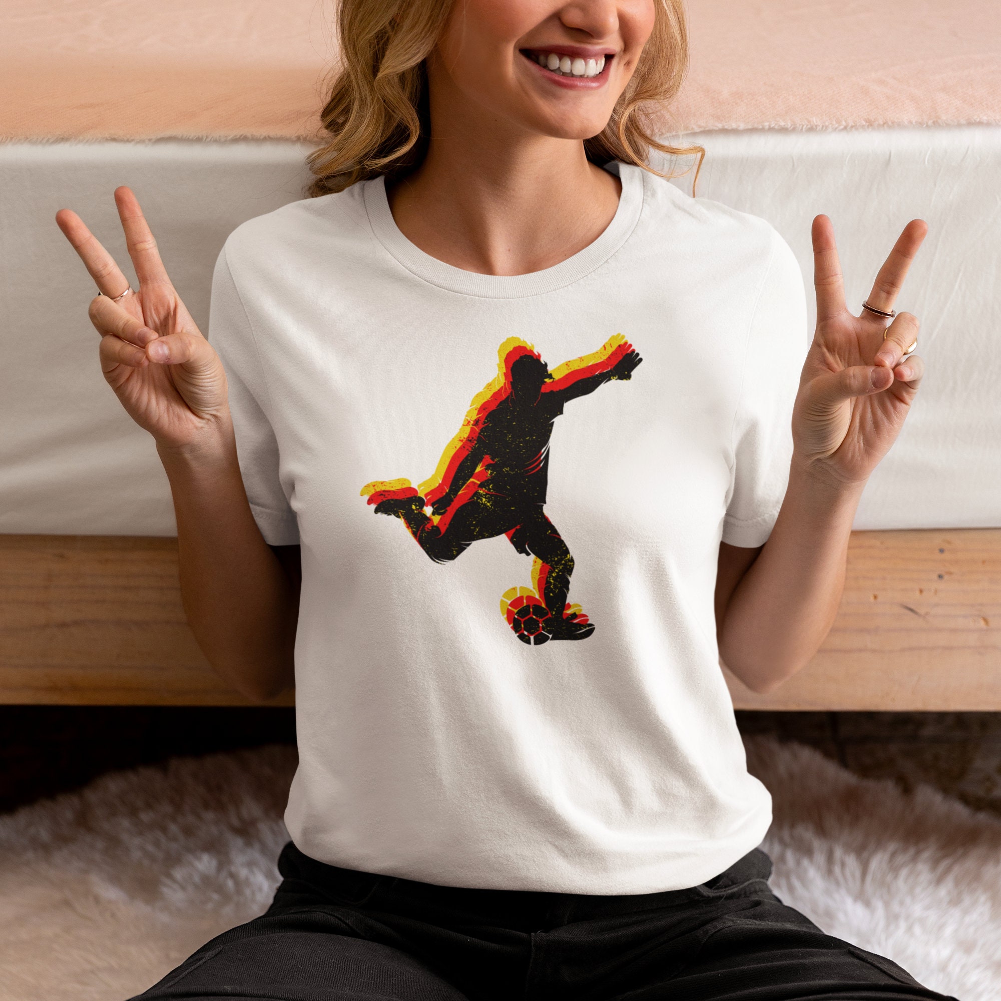 EM 2025 Sweatshirt Damen - Oversize Fußball Fan Oberteil In Schwarz-Rot-Gold