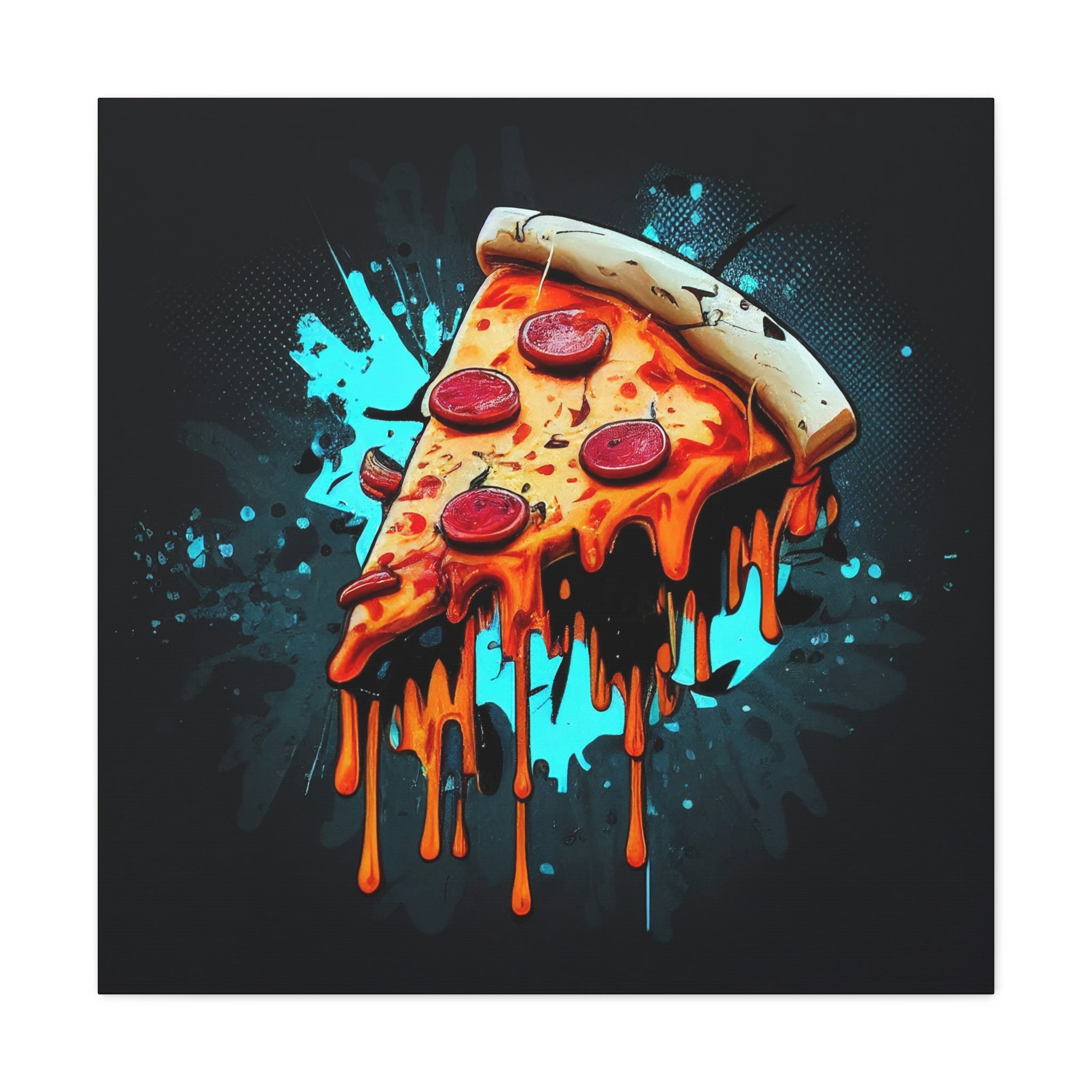 Pepperoni Pizza Graffiti Pop Art Canvas Art Print Pizza - Etsy