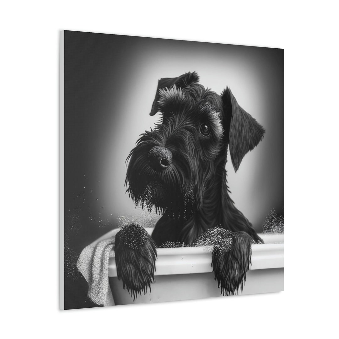 Giant Schnauzer in Bathtub Wall Art, Giant Schnauzer, Giant Schnauzer