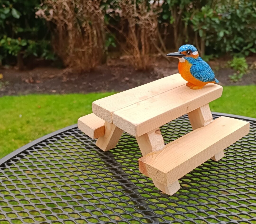 Mini Picnic Table, Bird Feeder Etsy