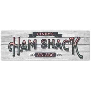 Personalized Ham Shack Sign, Ham Shack Sign, Amateur Radio Operator Gift, Ham Radio Gift, Ham Sign, Custom Metal Sign, Custom Call Sign