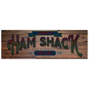 Personalized Ham Shack Sign, Ham Shack Sign, Amateur Radio Operator Gift, Ham Radio Gift, Ham Sign, Custom Metal Sign, Custom Call Sign