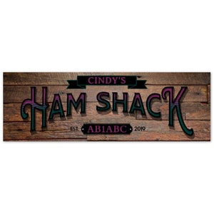 Personalized Ham Shack Sign, Ham Shack Sign, Amateur Radio Operator Gift, Ham Radio Gift, Ham Sign, Custom Metal Sign, Custom Call Sign